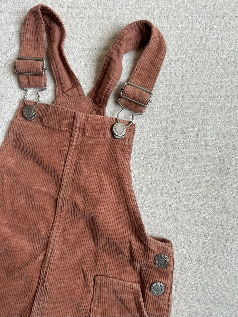 H&M Rust Brown Corduroy Pinafore Overall Dress
